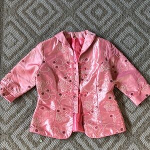 Elegant Pink Embroidered Jacket